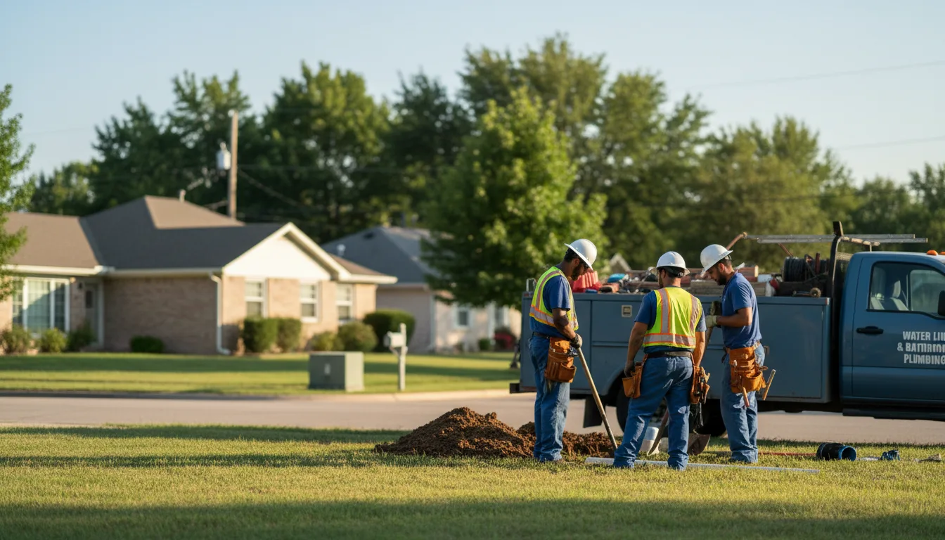 Residential water line and bathroom plumbing service in Edgewood, IA